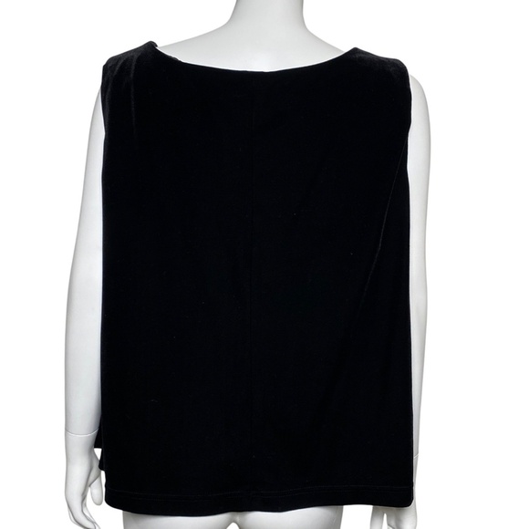 Dressbarn Velvet Tank Top Womens Size 3X Black Pullover Evening Party Formal - Picture 3 of 5